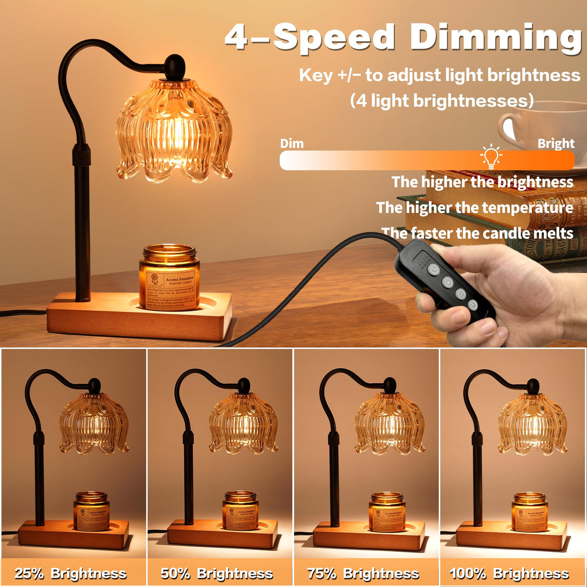 Adjustable Dimmable Candle Warmer Lamp with Timer K7645