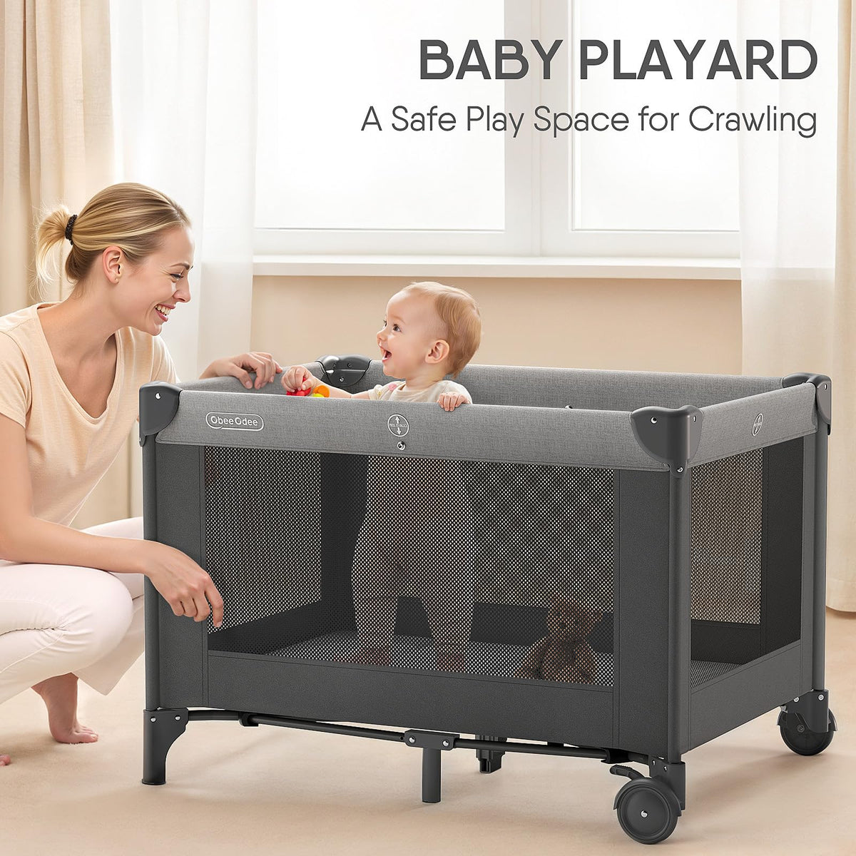 Grey Baby Bassinet Playard G390071