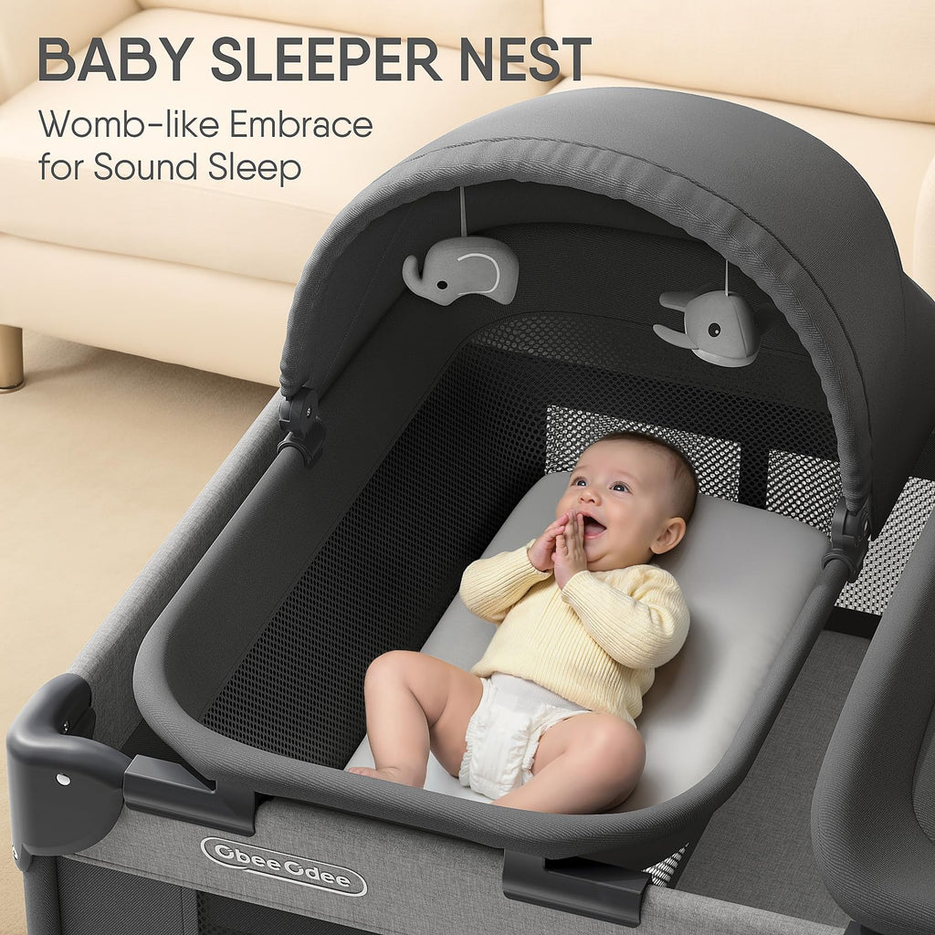 Grey Baby Bassinet Playard G390071