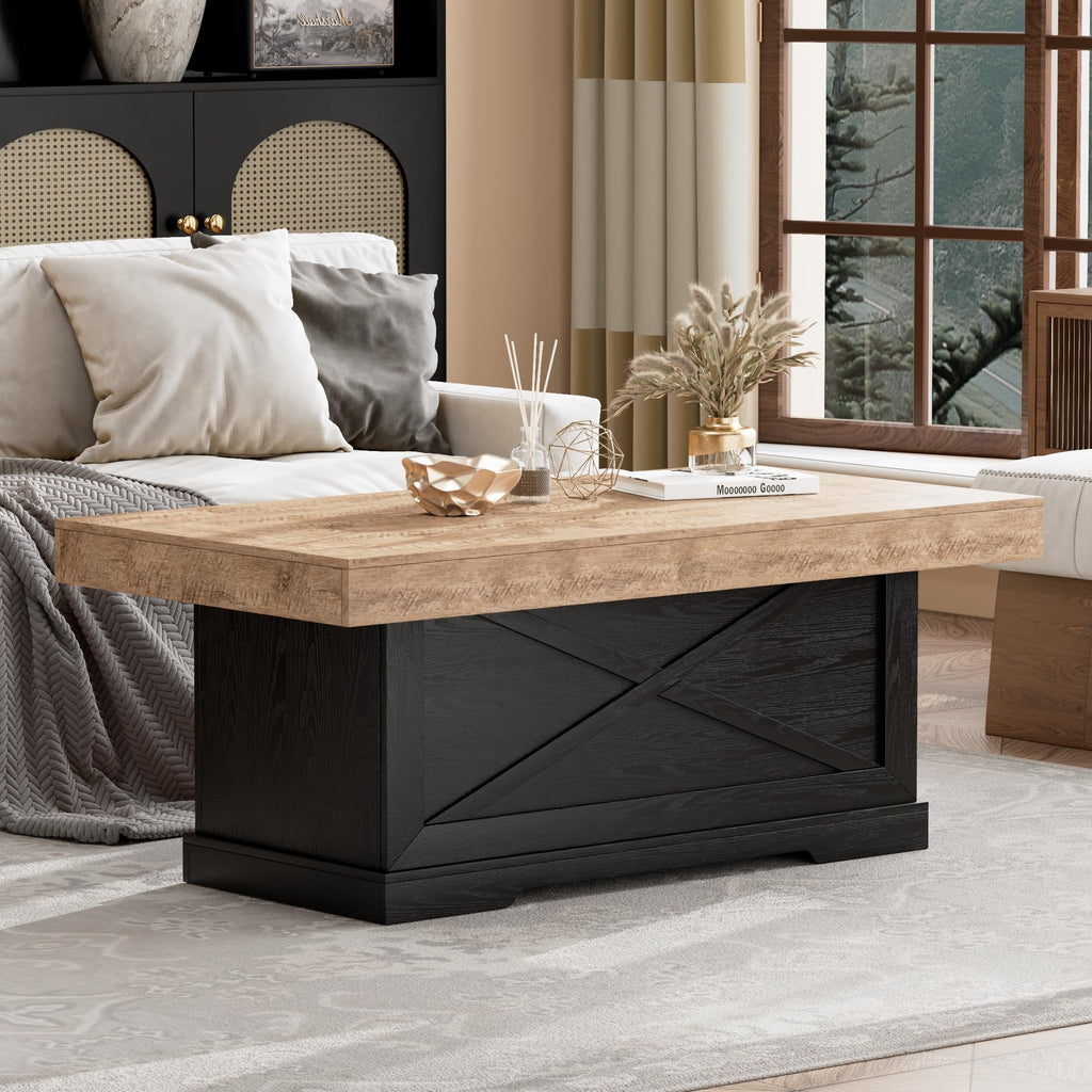 39 in Rustic Coffee Table with X-Design Y5543