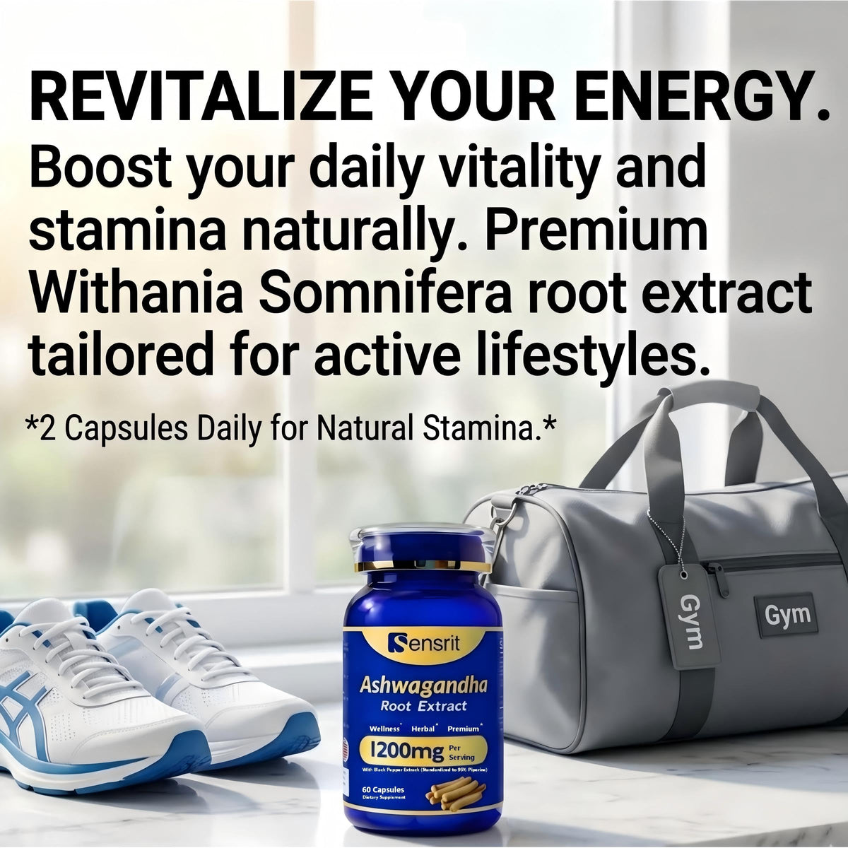 Ashwagandha 1200mg Root Extract 60 Capsules Supplement P17525