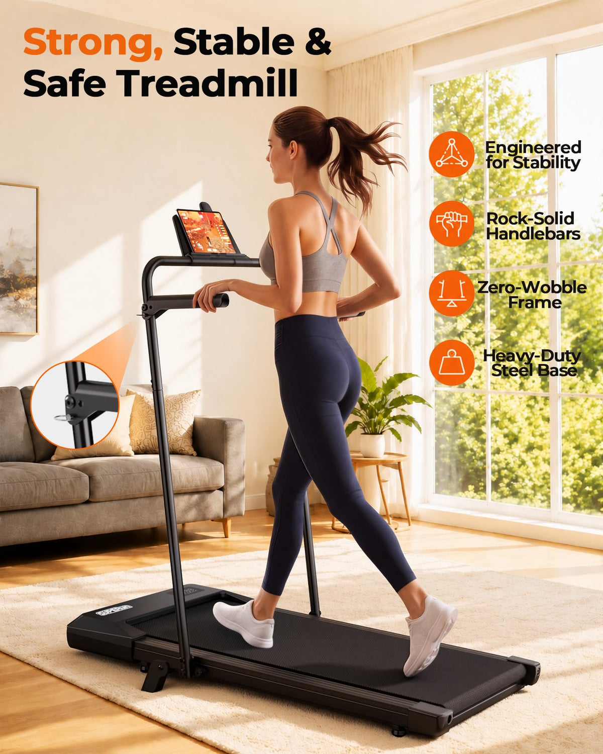 Walking Pad with 6% Incline, 3 in 1 Portable Treadmill, 2.5 HP, 300 Lbs Capacity M405437