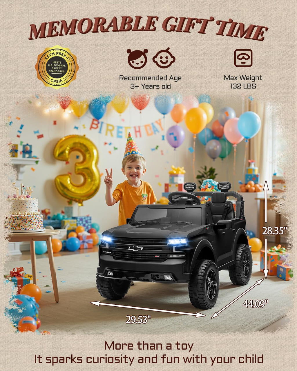 24V 2 Seater Electric Ride on Truck with Remote Control and Seat Belts (Black) S21386
