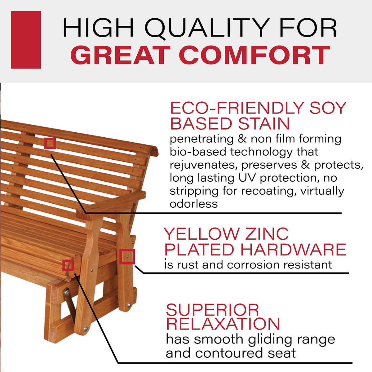 Heavy Duty 800 Lb Porch Glider J9143