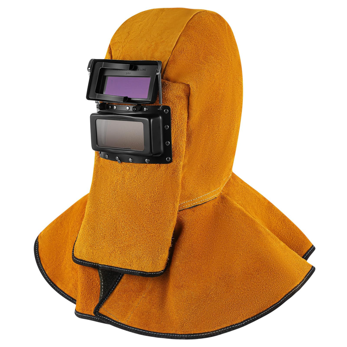 Leather Welding Hood with Auto Darkening Filter Lens V464