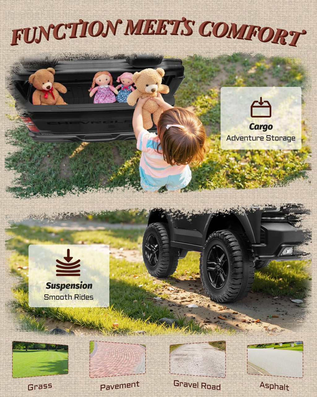 24V 2 Seater Electric Ride on Truck with Remote Control and Seat Belts (Black) S21386