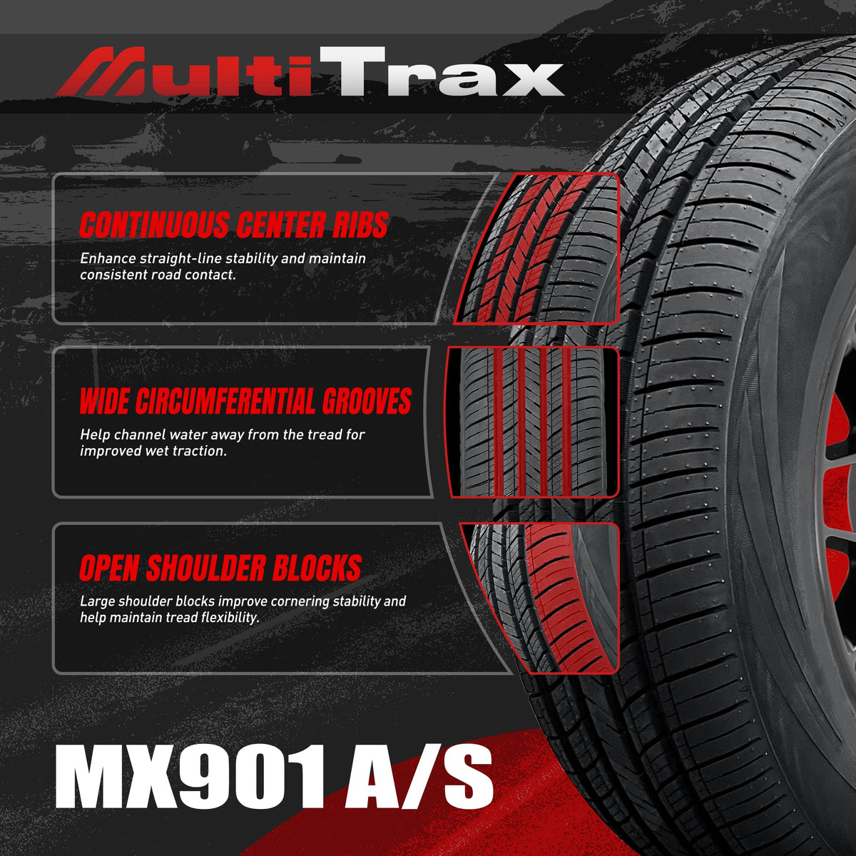 Set of 2 215/60R16 95V M+S All Season Passenger Tires D4925