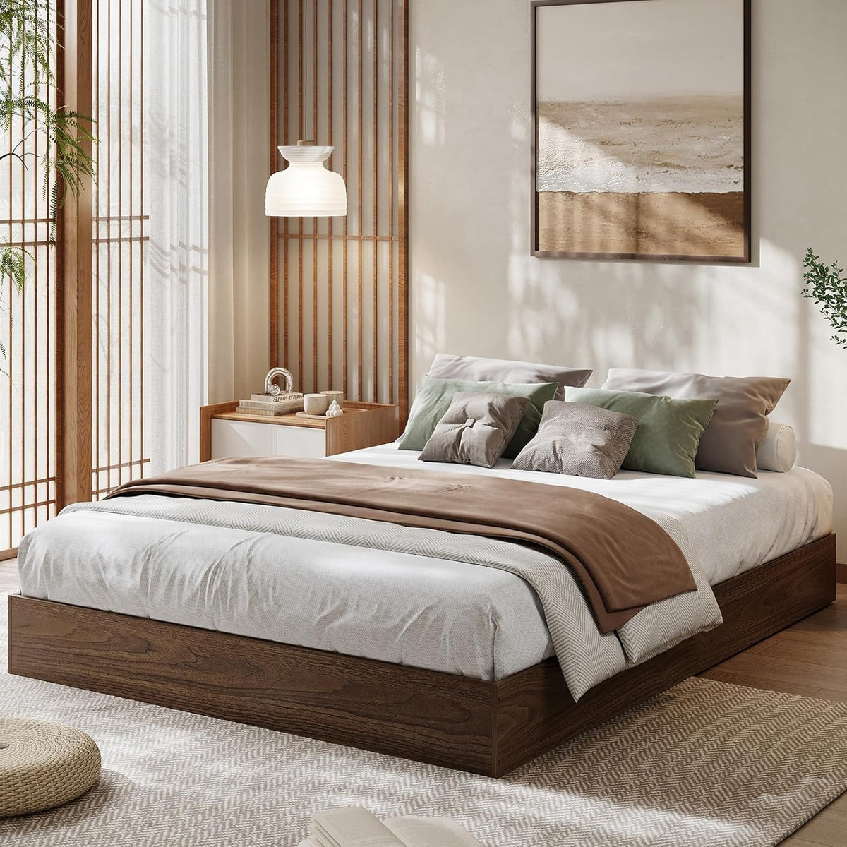 Wooden California King Size Platform Bed Frame U658
