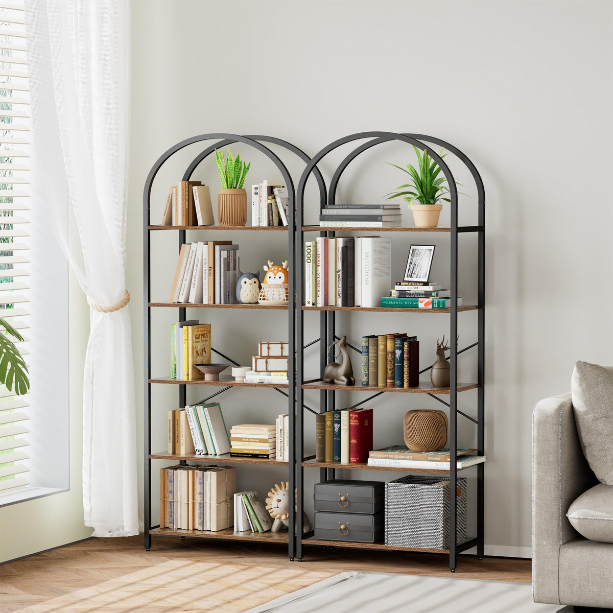 5-Tier Arched Bookshelf T1462