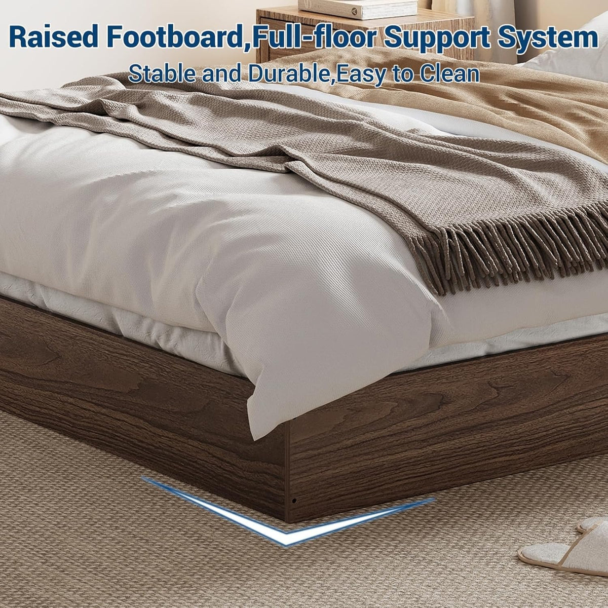 Wooden California King Size Platform Bed Frame U658
