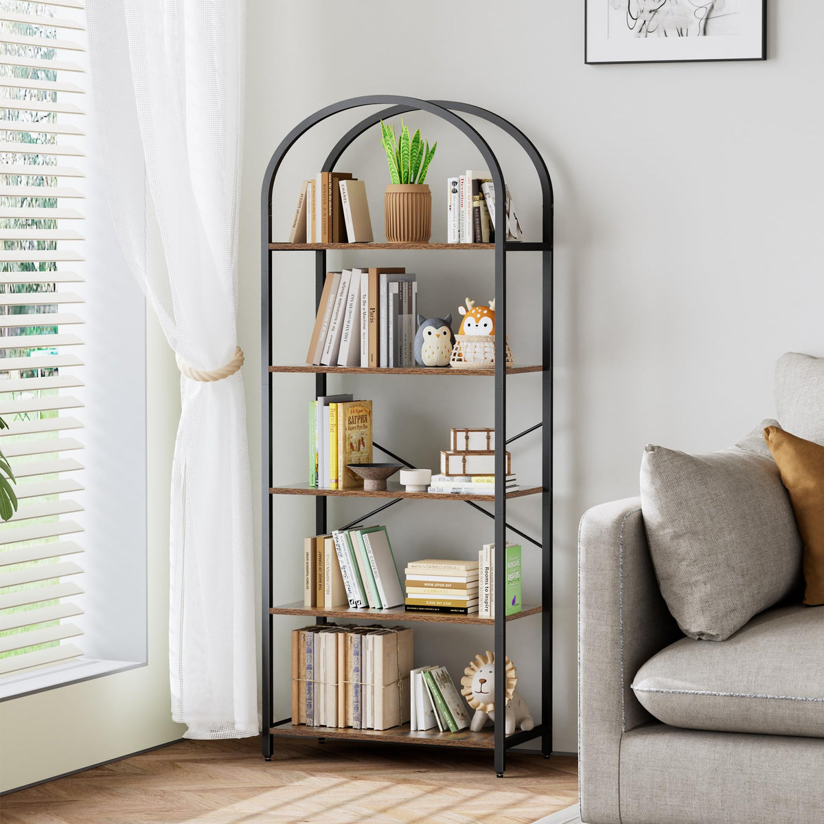 5-Tier Arched Bookshelf T1462
