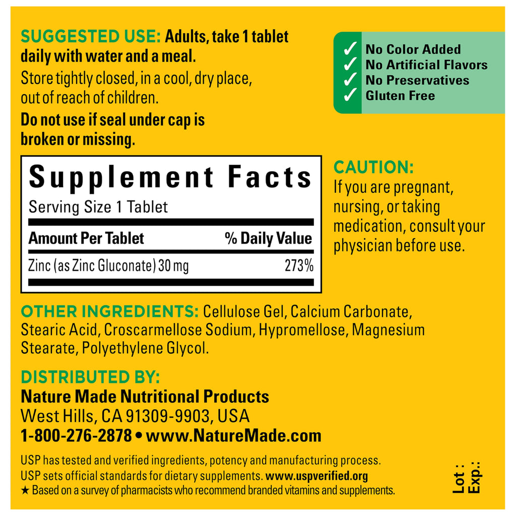 Zinc 30 mg 100 Tablets L667697