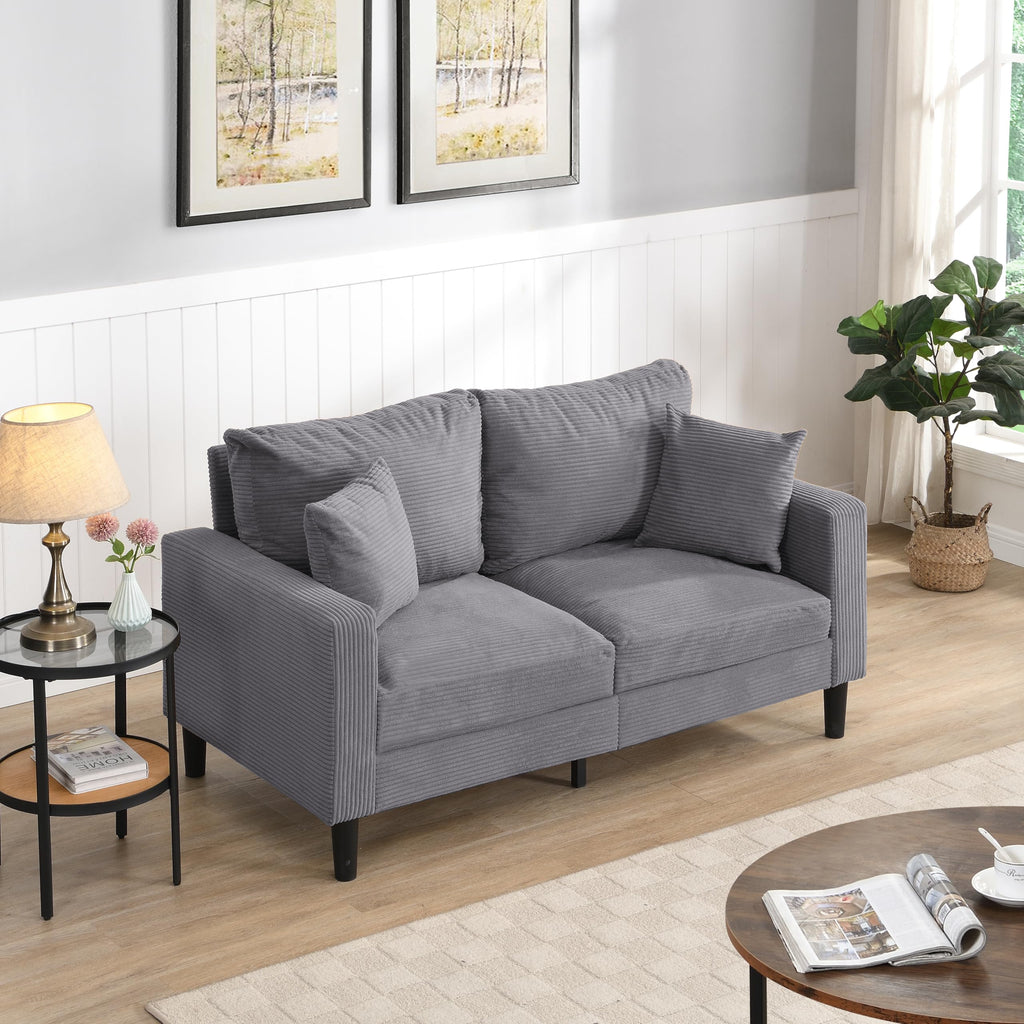 Light Gray Upholstered 2 Seat Loveseat Sofa M64267