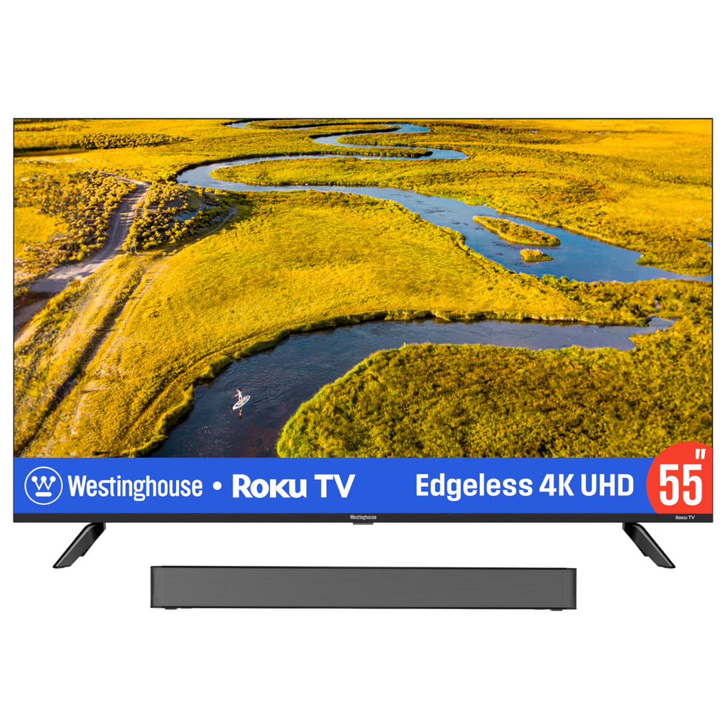 55 Inch 4K TV and 2.0 Channel Soundbar B208689
