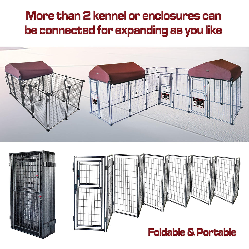 8' x 4' x 5' Outdoor Dog Kennel with Roof Cover H438