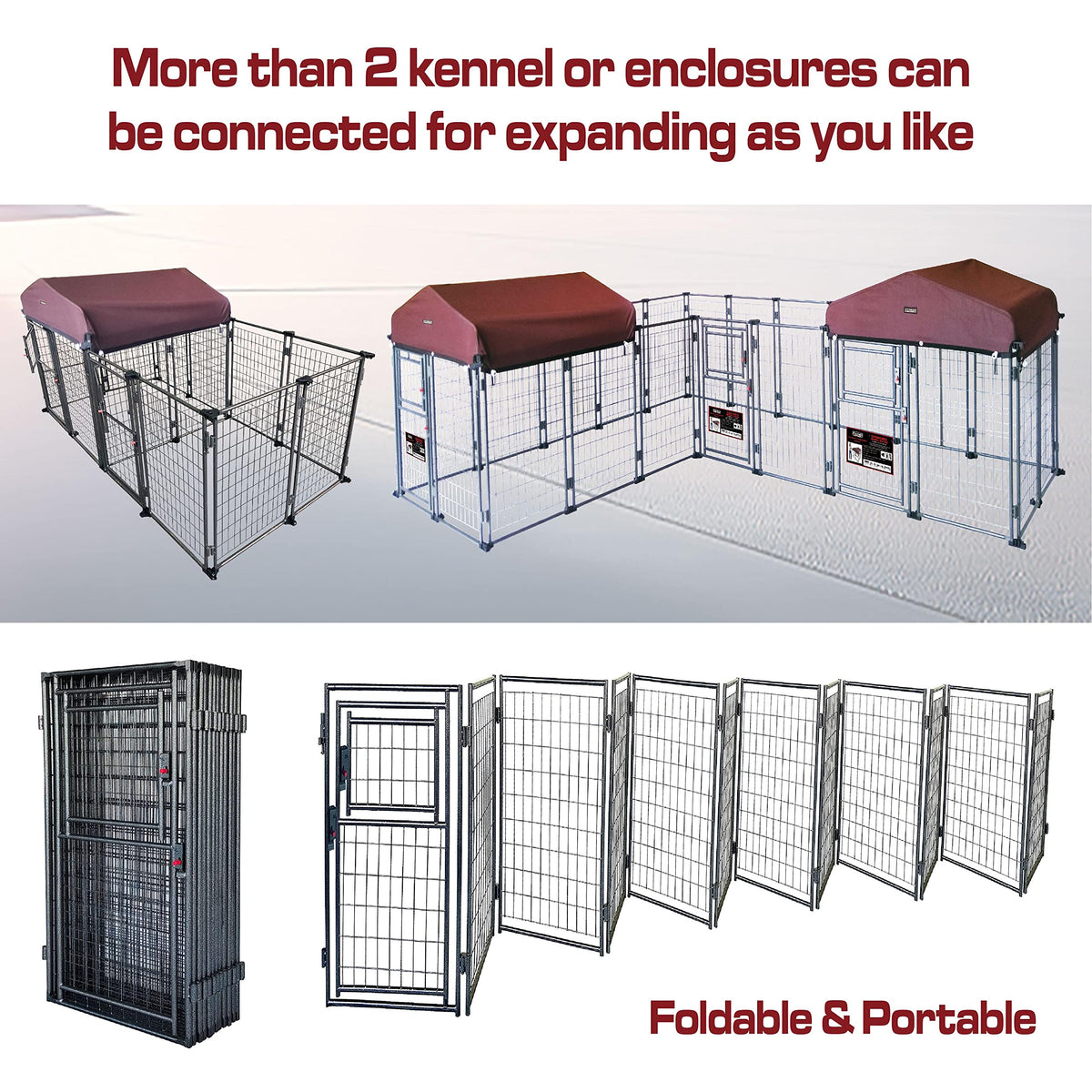 8' x 4' x 5' Outdoor Dog Kennel with Roof Cover H438