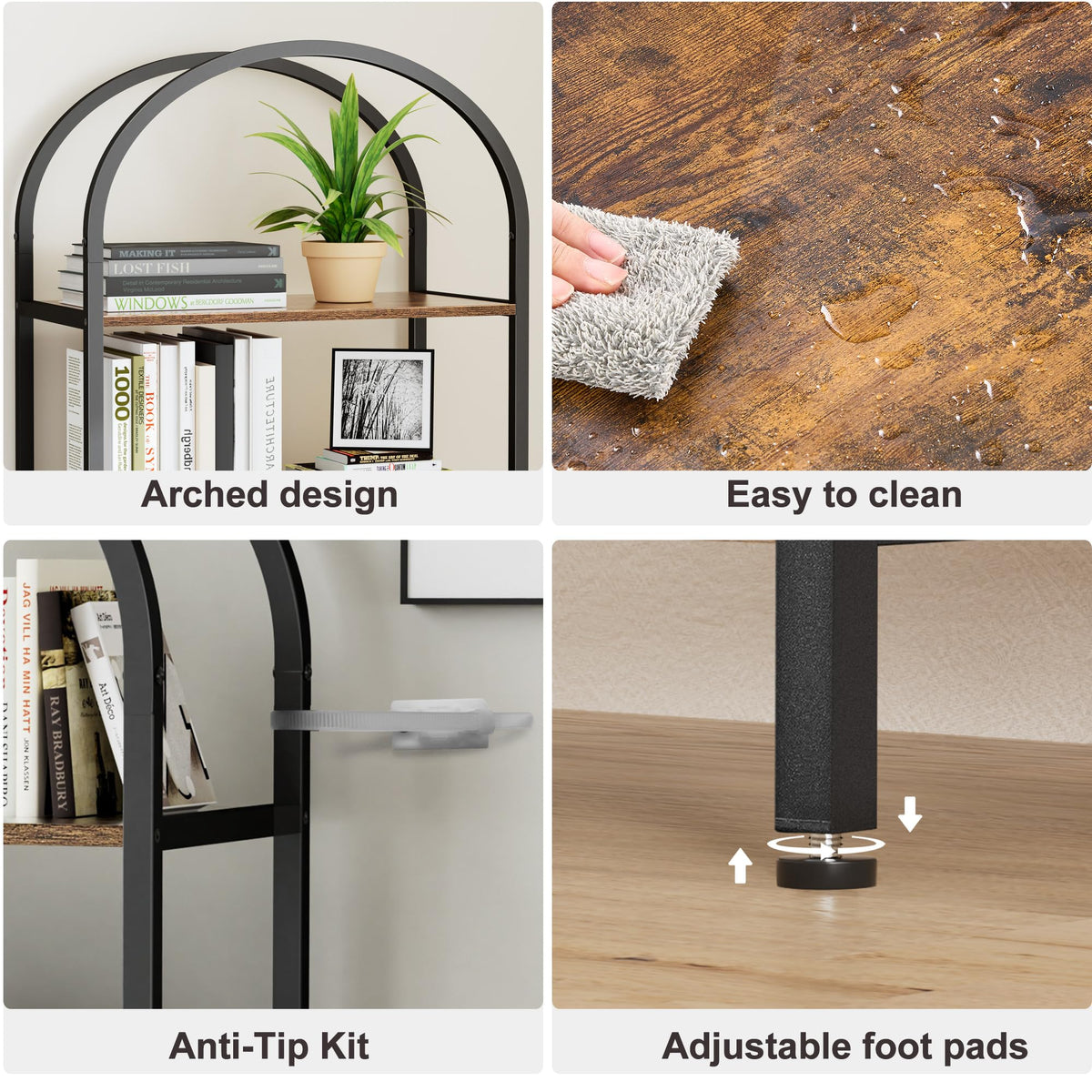 5-Tier Arched Bookshelf T1462