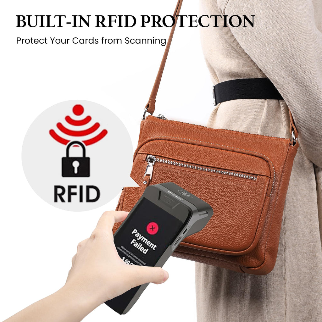 Anti Theft Genuine Leather Crossbody Bag with Wallet N81609
