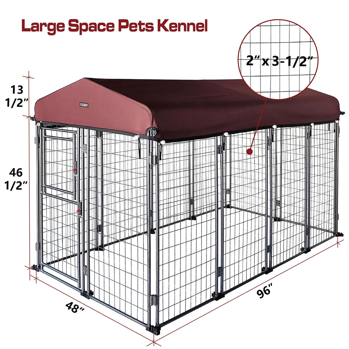 8' x 4' x 5' Outdoor Dog Kennel with Roof Cover H438