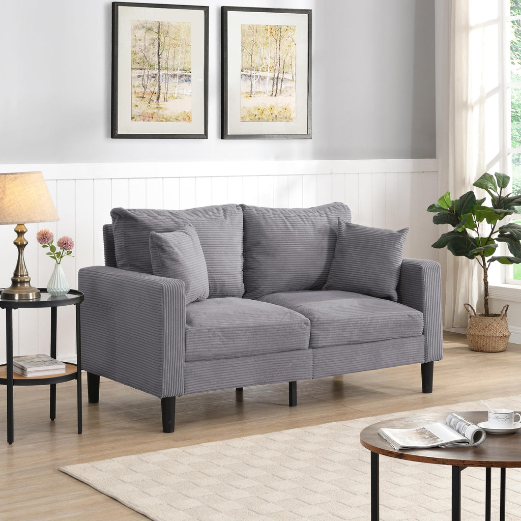 Light Gray Upholstered 2 Seat Loveseat Sofa M64267