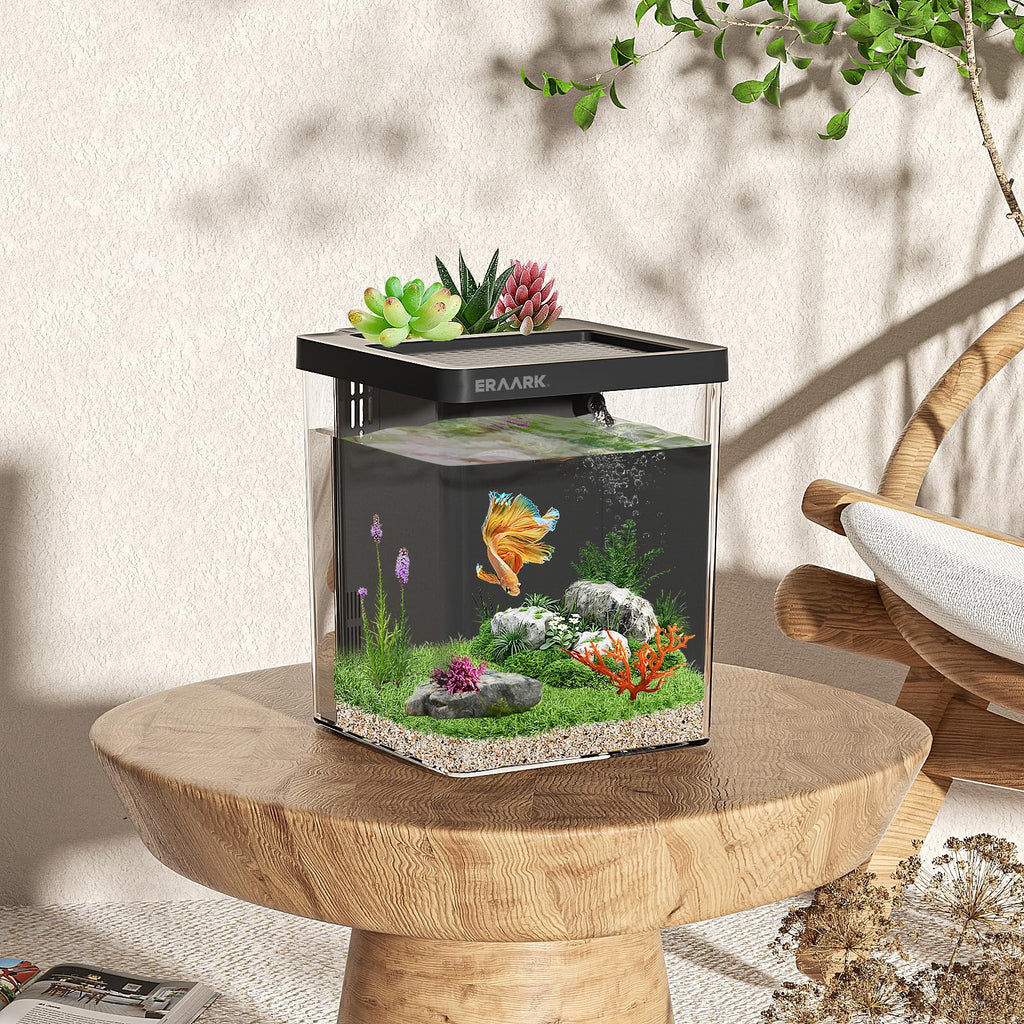1.5 Gallon Betta Fish Tank Aquarium Kit with Filter LED Light S97696
