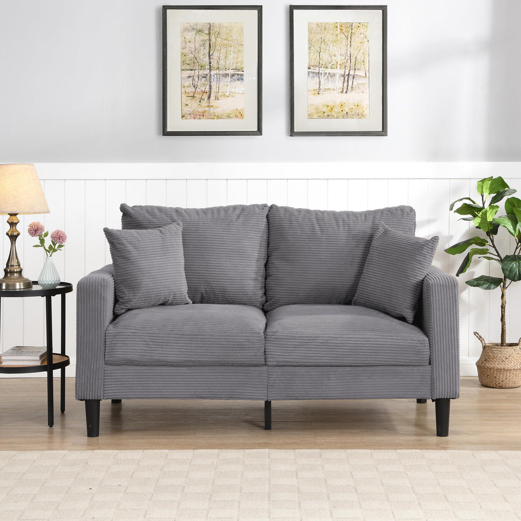 Light Gray Upholstered 2 Seat Loveseat Sofa M64267