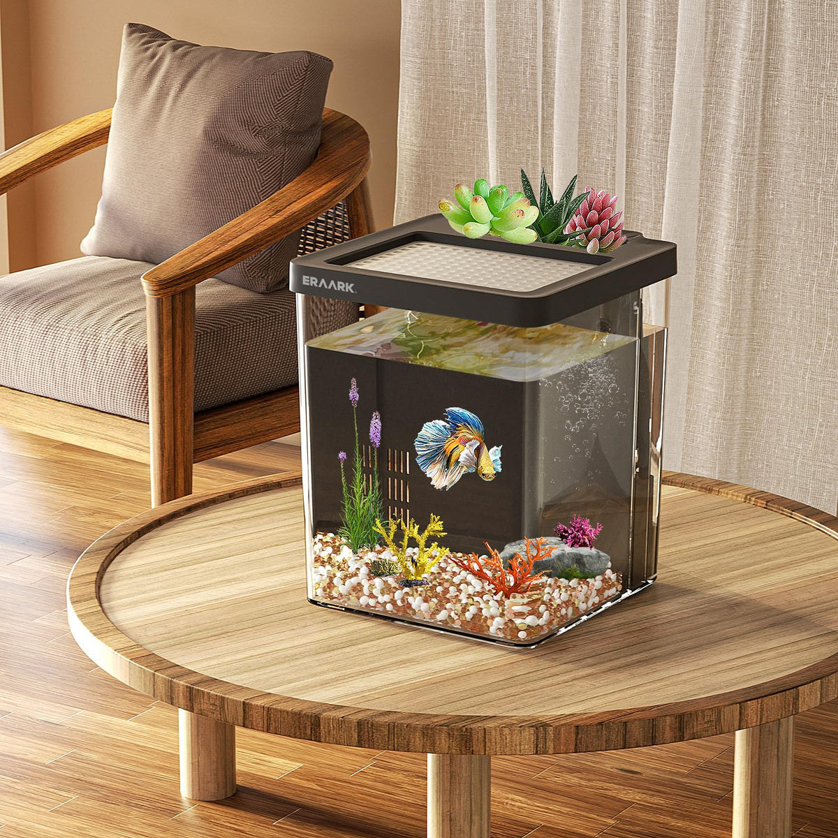 1.5 Gallon Betta Fish Tank Aquarium Kit with Filter LED Light S97696