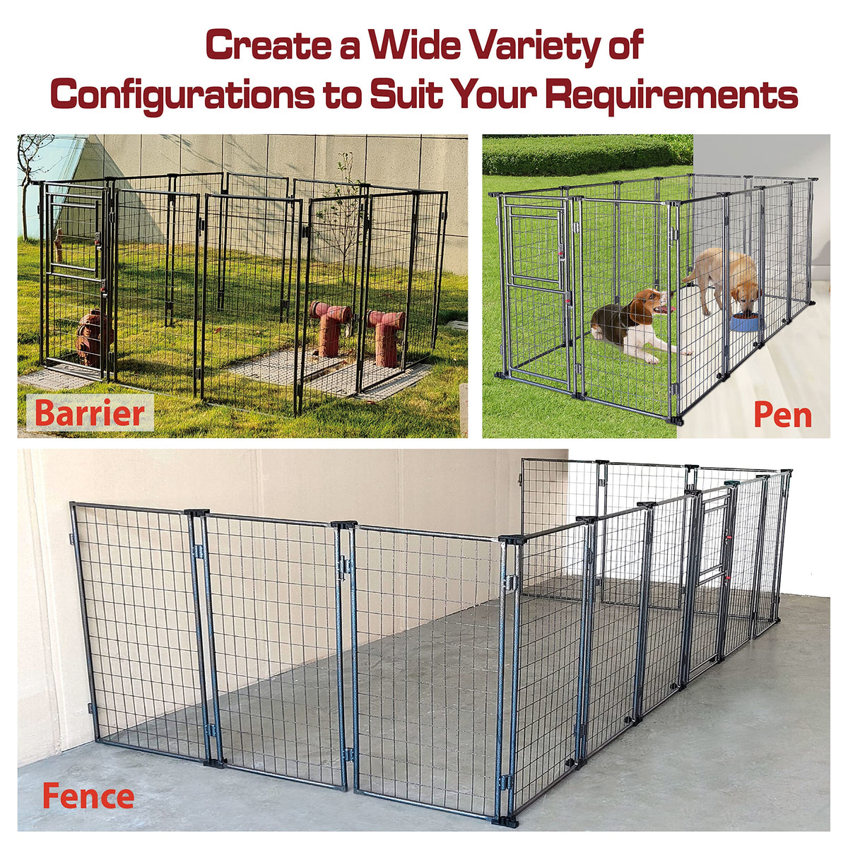 8' x 4' x 5' Outdoor Dog Kennel with Roof Cover H438